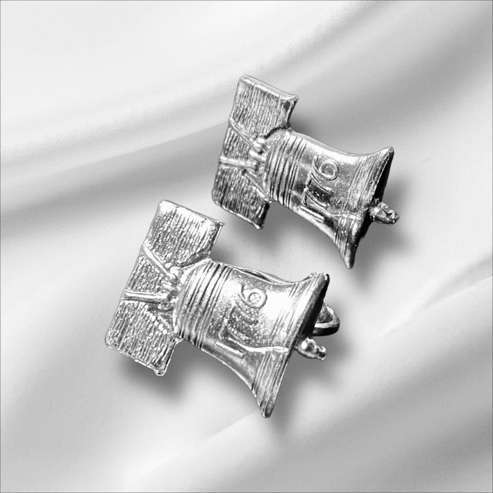 Bicentennial Liberty Bell Clip On Earrings Patriotic Americana Jewelry 1976